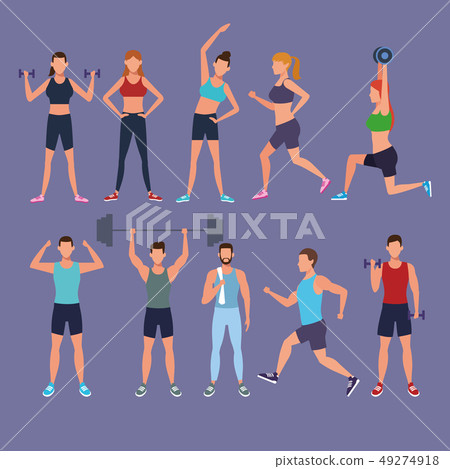 set people doing exersice 49274918