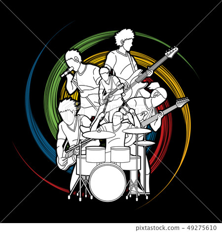 Musician playing music together, Music band vector 49275610