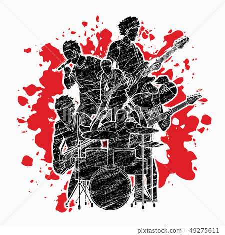 Musician playing music together, Music band vector Musician playing music together, Music band vector 49275611