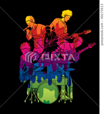Musician playing music together, Music band vector Musician playing music together, Music band vector 49275613