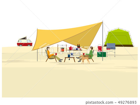 露營篝火汽車露營燒烤帳篷 49276893
