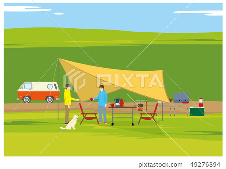 露營篝火汽車露營燒烤帳篷 49276894