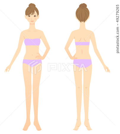 Female Whole Body Style Front Back View Set 02 Female Whole Body Style Front Back View Set 02 49279265