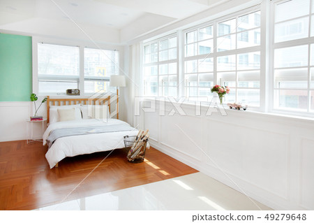 Beds and curtains, windows 49279648