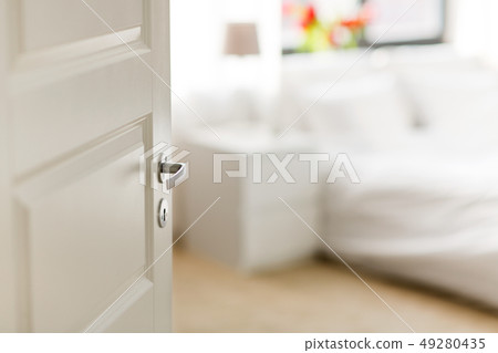 open door in bedroom at home open door in bedroom at home 49280435