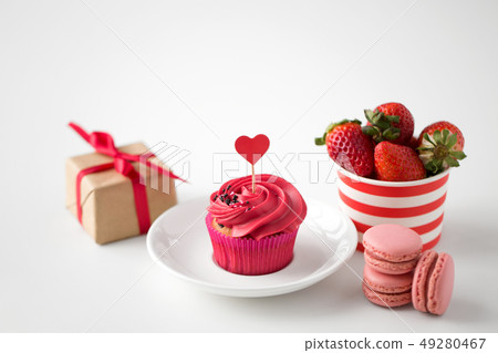 close up of red sweets for valentines day 49280467