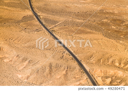 aerial view of road in grand canyon desert 49280471