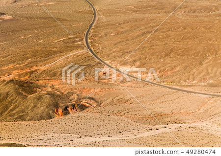 aerial view of road in grand canyon desert 49280474