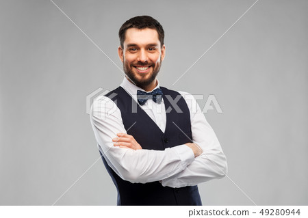 happy man in party clothes 49280944