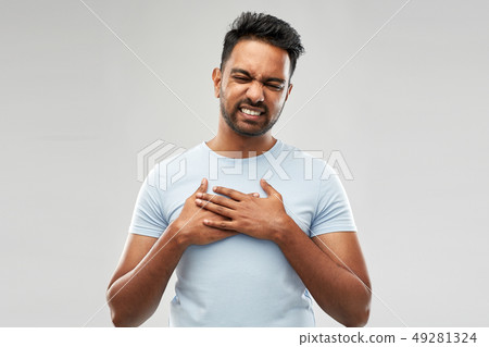 unhappy indian man suffering from heartache 49281324