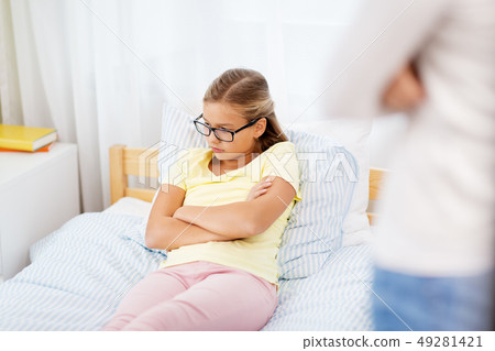 angry offended daughter and mother at home 49281421