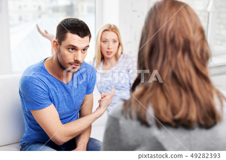 couple with problem at family psychologist office 49282393