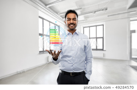 realtor with energy levels over empty office room realtor with energy levels over empty office room 49284570
