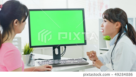 doctor and patient with computer doctor and patient with computer 49284886