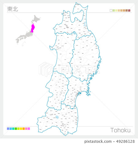 Map of Tohoku · Tohoku (white map style) 49286128