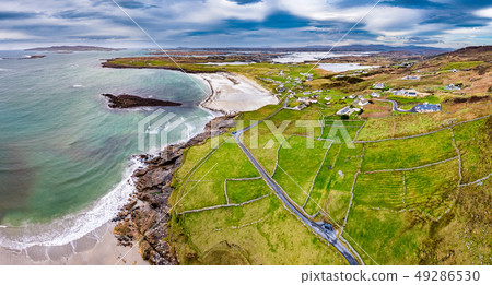 Aerial view of the Wild Atlantic Coastline by Maghery, Dungloe - County Donegal - Ireland 49286530