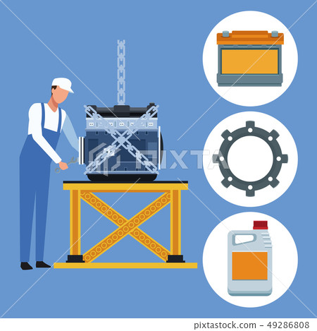 Worker on car factory 49286808