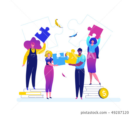 Teambuilding - modern flat design style colorful illustration 49287120