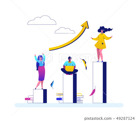Business success - colorful flat design style... - Stock Illustration ...