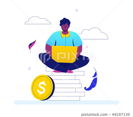 Making money - flat design style colorful illustration Making money - flat design style colorful illustration 49287130