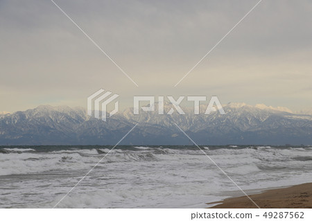 Tateyama Mountain Range from the beach Tateyama Mountain Range from the beach 49287562