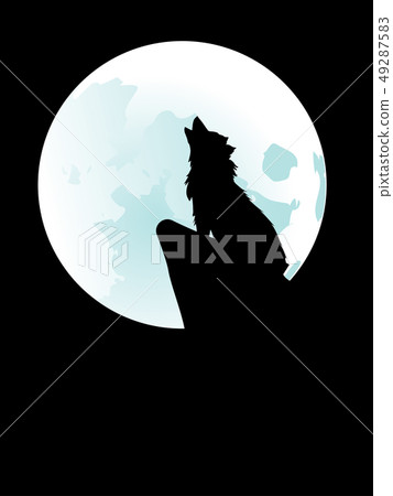 Wolf Howling at the Moon 49287583