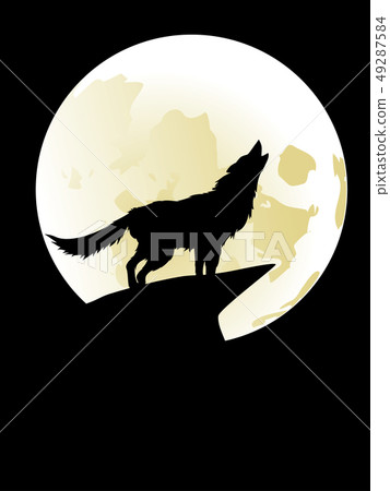 Wolf Howling at the Moon 49287584