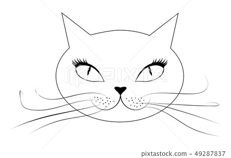 Cartoon Cat Face Stock Illustration 49287837 Pixta