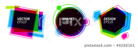 Colorful Trendy Bubble Badges Set. Vector Illustration. Colorful Trendy Bubble Badges Set. Vector Illustration. 49288161