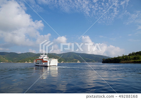 Ferry connecting the islands in front of Okijima 49288168