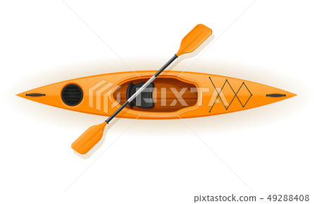 plastic kayak for fishing and tourism vector plastic kayak for fishing and tourism vector 49288408