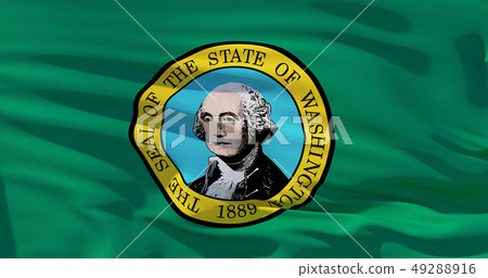 Washington state flag, United States of America. 49288916