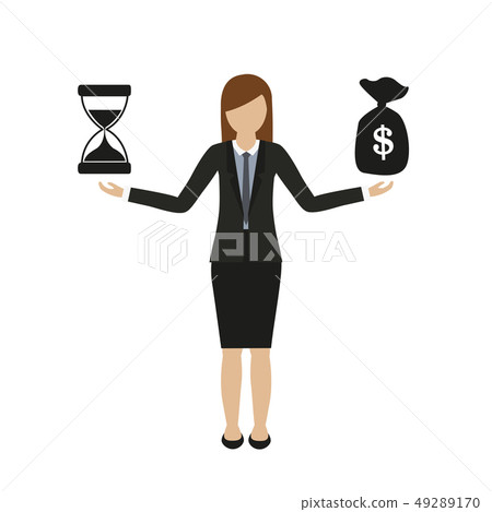 business concept about time and money business woman character business concept about time and money business woman character 49289170