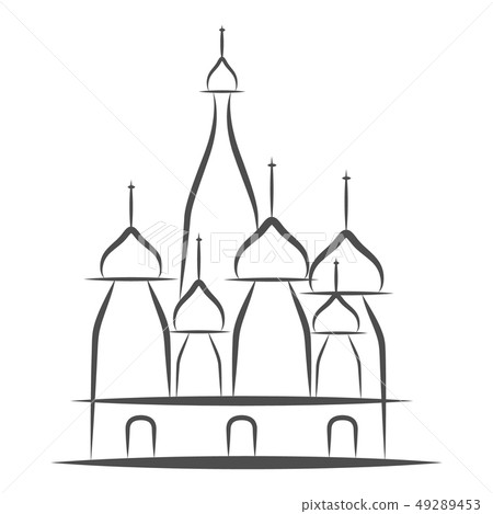 St Basil s Cathedral, Red Square, Moscow, Russia. Vector illustration, 49289453