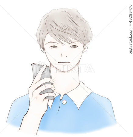 Young man A smartphone Young man A smartphone 49289476