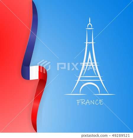 Illustration of Paris Eiffel Tower with flag of country France. Vector illustration Illustration of Paris Eiffel Tower with flag of country France. Vector illustration 49289521