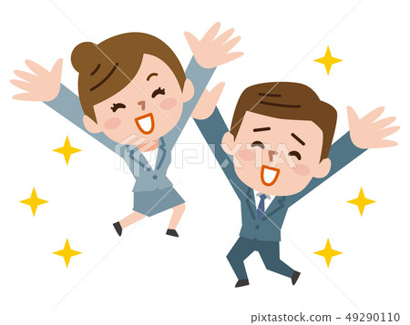Businessman Business Woman Rejoice Businessman Business Woman Rejoice 49290110