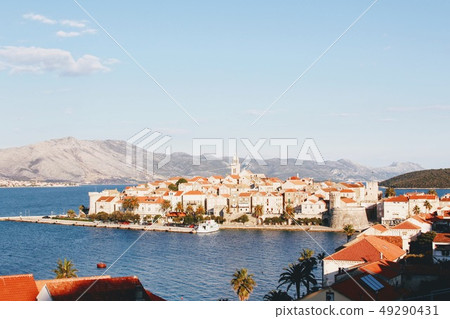 Korcula Old Town at sunset Korcula Old Town at sunset 49290431