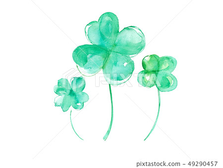 Clover watercolor illustration trace vector Clover watercolor illustration trace vector 49290457