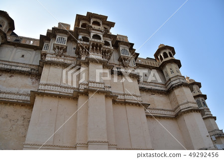 Rajasthan, India City Palace in Udaipur Historic and beautiful buildings and terraces Rajasthan, India City Palace in Udaipur Historic and beautiful buildings and terraces 49292456