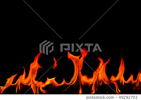 fire flames on abstract black background fire flames on abstract black background 49292701