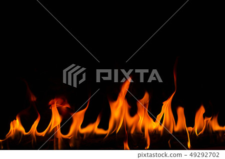 fire flames on abstract black background 49292702