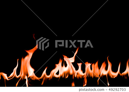 fire flames on abstract black background fire flames on abstract black background 49292703