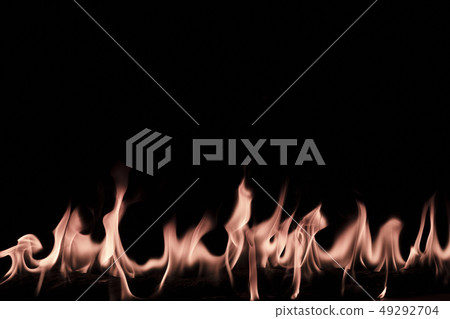 fire flames on abstract black background fire flames on abstract black background 49292704