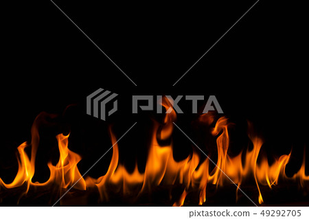 fire flames on abstract black background fire flames on abstract black background 49292705