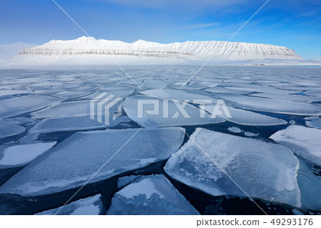 Iceberg twilight in North pole. 49293176