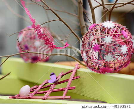 Easter decorations on the street of France Easter decorations on the street of France 49293571