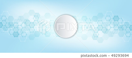 Abstract background of science and innovation technology. Technical background with hexagons pattern Abstract background of science and innovation technology. Technical background with hexagons pattern 49293694