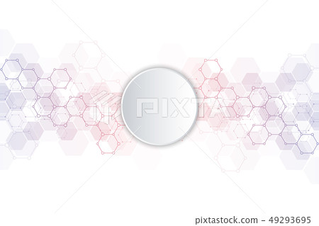 Abstract background of science and innovation technology. Technical background with hexagons pattern 49293695