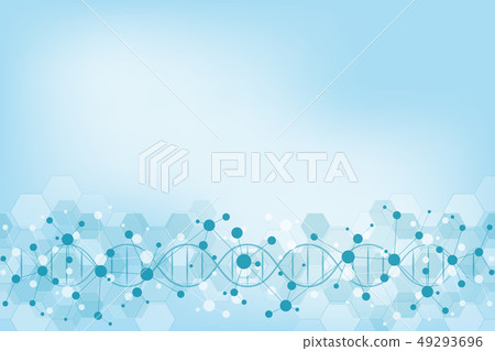 DNA strand and molecular structure. Genetic engineering or laboratory research. Background texture DNA strand and molecular structure. Genetic engineering or laboratory research. Background texture 49293696